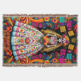 Day of the Dead Wedding Skeleton Bride Deken