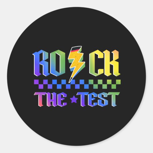 Day Rock De Test Motivatie Testing Docenten Ronde Sticker (Voorkant)