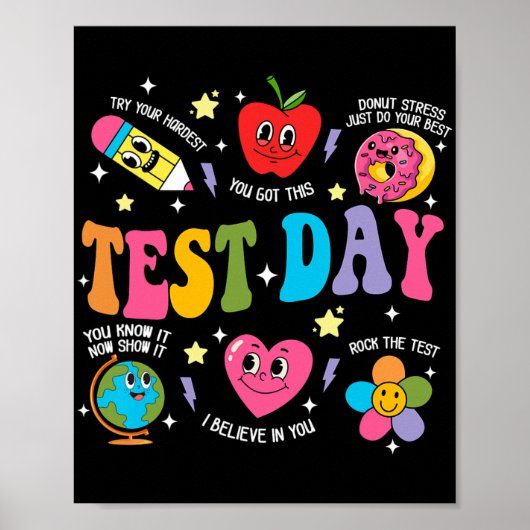 Day Rock De Test Testdag Motivatie Docent Poster (Voorkant)