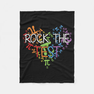 Day Rock The Test Teacher Testing Day Rainbow Teac Fleece Deken