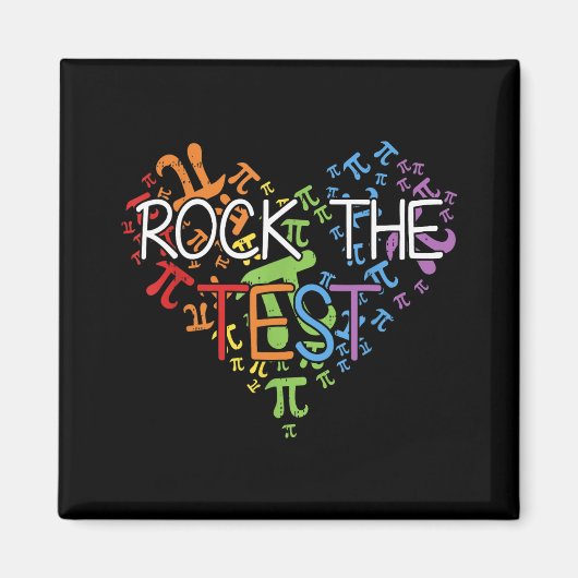Day Rock The Test Teacher Testing Day Rainbow Teac Magneet (Voorkant)
