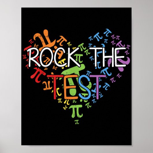 Day Rock The Test Teacher Testing Day Rainbow Teac Poster (Voorkant)