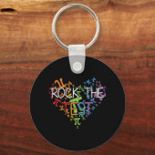 Day Rock The Test Teacher Testing Day Rainbow Teac Sleutelhanger (Voorkant)