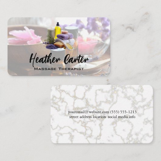 Day Spa | Badzout Oliën en kruidenzepen Visitekaartje (Voorkant / Achterkant)