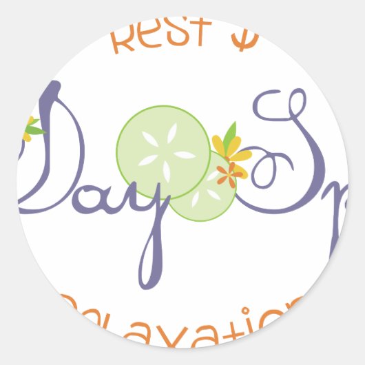 Day Spa Ronde Sticker (Voorkant)