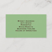 Day Spa-Visitekaartje Visitekaartje (Achterkant)