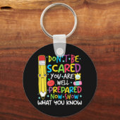 Day Teacher Show Wat je weet Testing Day Teach W Sleutelhanger (Voorkant)