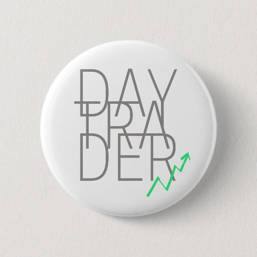 Day Trader en Cryptocurrencies Beurs Ronde Button 5,7 Cm (Voorkant)