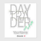 Day Trader en Cryptocurrencies Beurs Sticker (Vel)