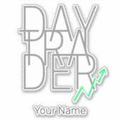Day Trader en Cryptocurrencies Beurs Sticker (Voorkant)