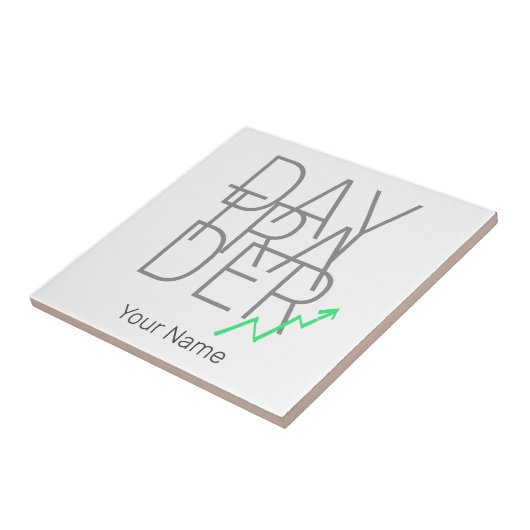 Day Trader en Cryptocurrencies Beurs Tegeltje (Zijkant)