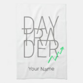 Day Trader en Cryptocurrencies Beurs Theedoek (Verticaal)