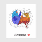 Day Traders Geschenk - Stier en Beer Sterrenbeeld Sticker (Vel)