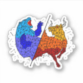 Day Traders Geschenk - Stier en Beer Sterrenbeeld Sticker (Voorkant)