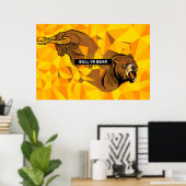 Day Traders Geschenk - Stier- en Beermarkt Poster (Thuiskantoor)