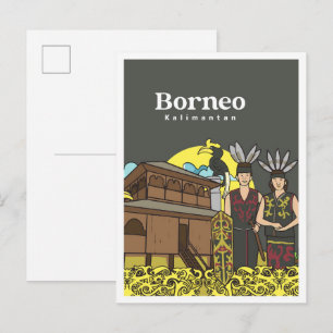 Dayak Borneo Kalimanta Indonesië Reizen Briefkaart