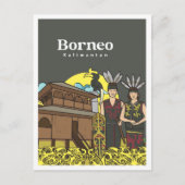 Dayak Borneo Kalimanta Indonesië Reizen Briefkaart (Voorkant)