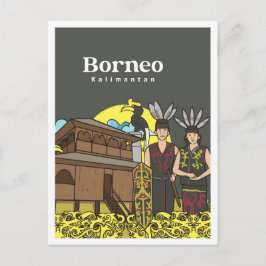Dayak Borneo Kalimanta Indonesië Reizen Briefkaart