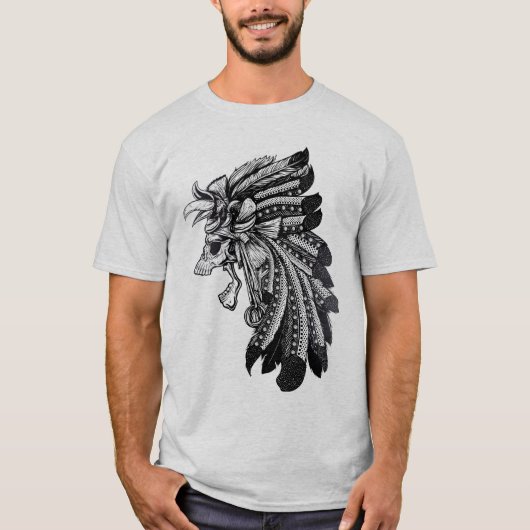 Dayak Chief Skull T-shirt (Voorkant)
