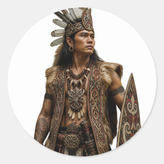 DAYAK KALIMANTAN STAMMETEKENOORLOG VOOR KRIJGER KU RONDE STICKER