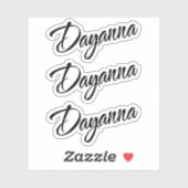 Dayanna name x3 vinyl sticker (Vel)