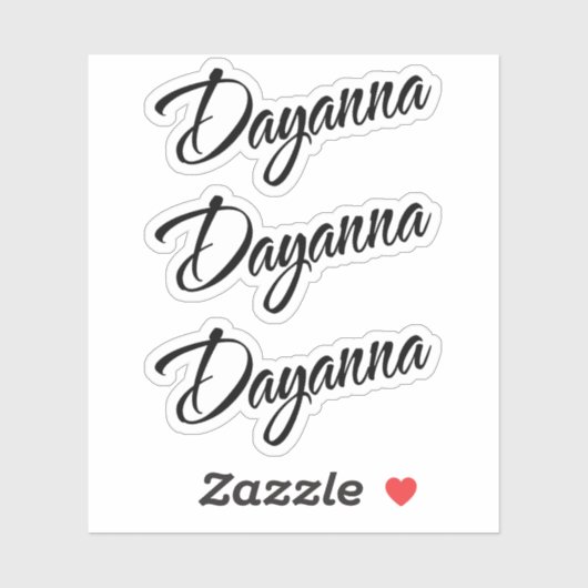 Dayanna name x3 vinyl sticker (Vel)