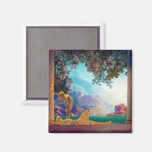 Daybreak, 1922 door Maxfield Parrish Magneet (Voorkant / Achterkant)