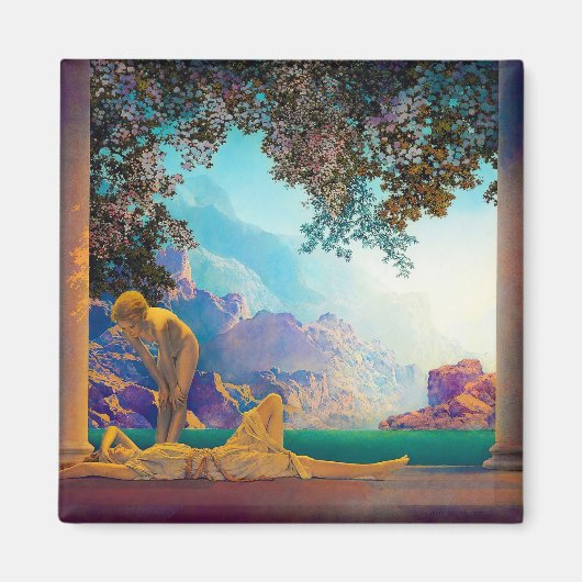Daybreak, 1922 door Maxfield Parrish Magneet (Voorkant)