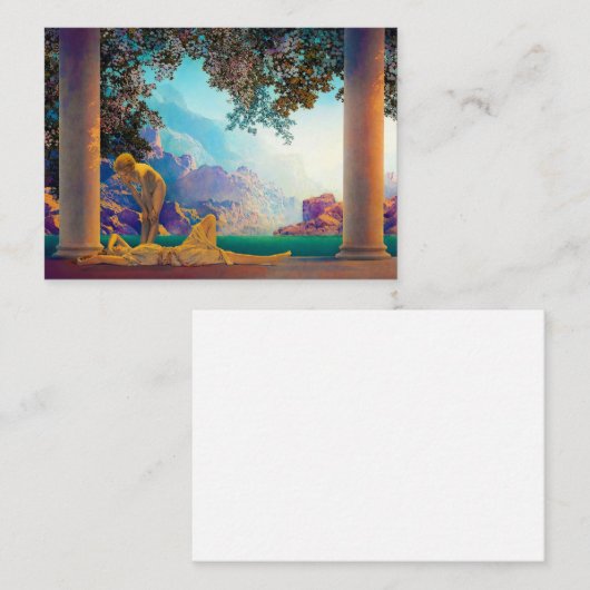 Daybreak, 1922 door Maxfield Parrish Notitiekaartje (Voorkant / Achterkant)
