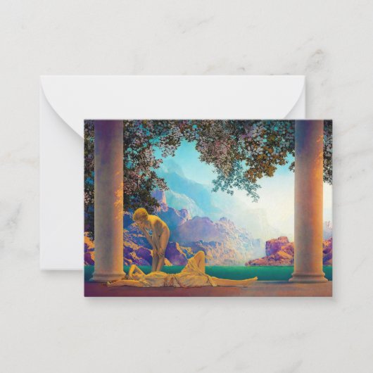 Daybreak, 1922 door Maxfield Parrish Notitiekaartje (Voorkant)