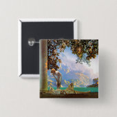 Daybreak - door Maxfield Parrish Vierkante Button 5,1 Cm (Voorkant /achterkant)