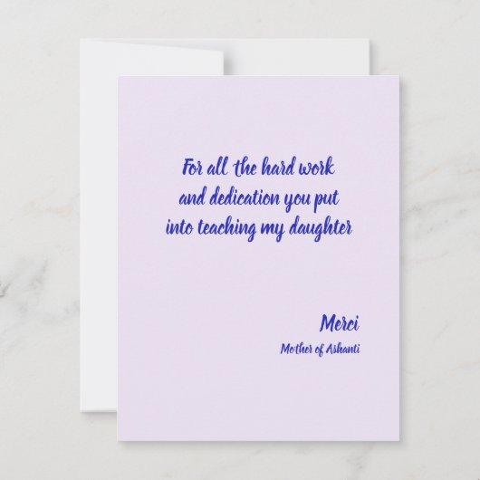 Daybreak en Nightfall (Checkers en Stripes) Bedankkaart (Achterkant)