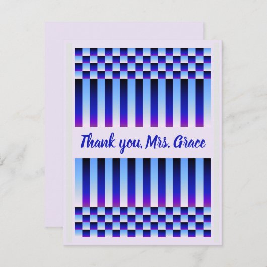 Daybreak en Nightfall (Checkers en Stripes) Bedankkaart (Voorkant / Achterkant)