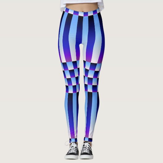 Daybreak en Nightfall (Checkers en Stripes) Leggings (Voorkant)