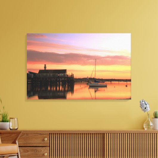 Daybreak in de haven van Provincetown Canvas Afdruk (Insitu (Woonkamer))