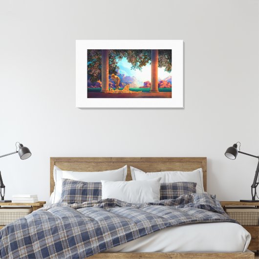 DAYBREAK Maxfield Parrish 1922 ... 2025 Canvas Afdruk (Insitu (Slaapkamer))