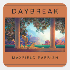 DAYBREAK Maxfield Parrish 1922 .. Hi-Def Flat Kaar Vierkante Sticker