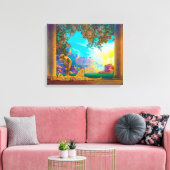 Daybreak Maxfield Parrish Canvas Afdruk (Insitu (Woonkamer))