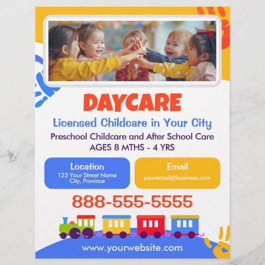 Daycare Childcare Kindergarten School Fun Flyer (Voorkant)