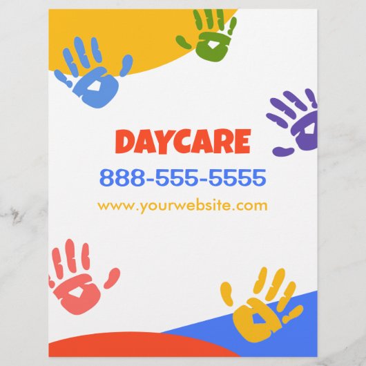 Daycare Childcare Kindergarten School Fun Flyer (Achterkant)