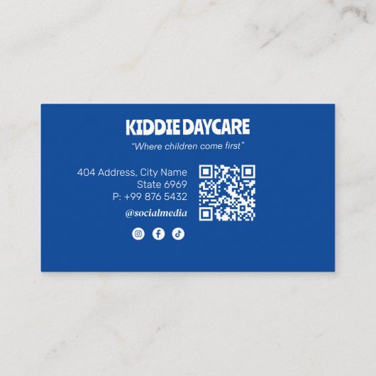 Daycare Professional Business | Deep Blue Visitekaartje (Achterkant)