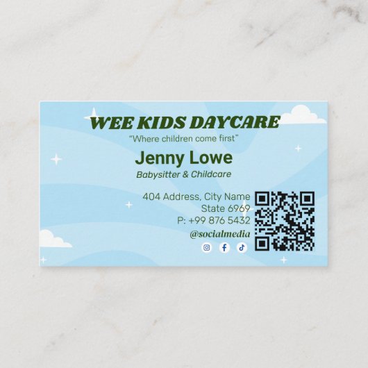 Daycare Professional Business | Gelukkige Kinderen Visitekaartje (Achterkant)