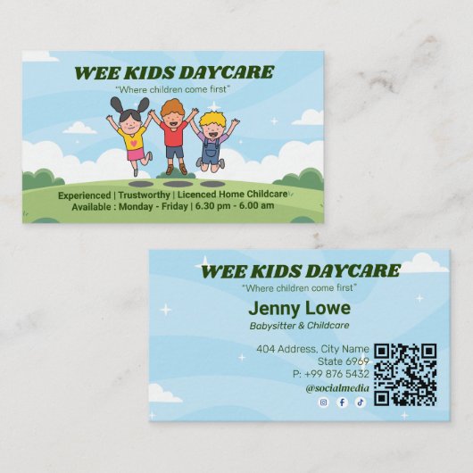 Daycare Professional Business | Gelukkige Kinderen Visitekaartje (Voorkant / Achterkant)