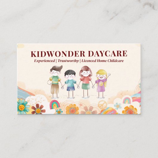 Daycare Professional Business | Kinder Waterverf Visitekaartje (Voorkant)