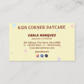 Daycare Professional Business | kinderopvang met v Visitekaartje (Achterkant)