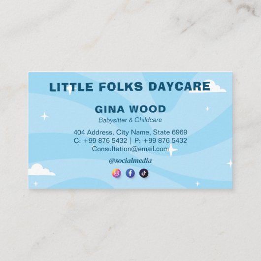 Daycare Professional Business | kinderopvang met v Visitekaartje (Achterkant)