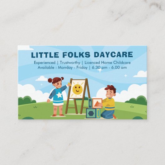 Daycare Professional Business | kinderopvang met v Visitekaartje (Voorkant)