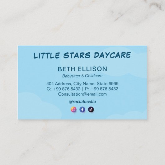 Daycare Professional Business | kinderopvang met v Visitekaartje (Achterkant)
