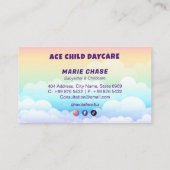 Daycare Professional Business | Regenboogbewolking Visitekaartje (Achterkant)