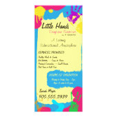Daycare Promotionele Flyer - Kleurrijke Hand Print Reclamekaart (Achterkant)